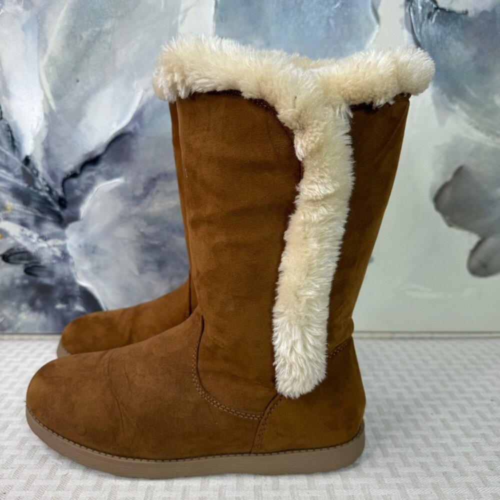 Cat & Jack Brown Suede Winter Boots womens Size 5